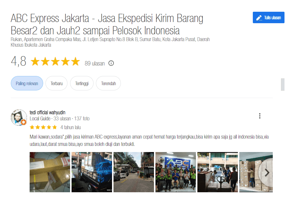 Alamat pengiriman jasa ekspedisi kirim barang besar dan jauh antar pulau ABC Express